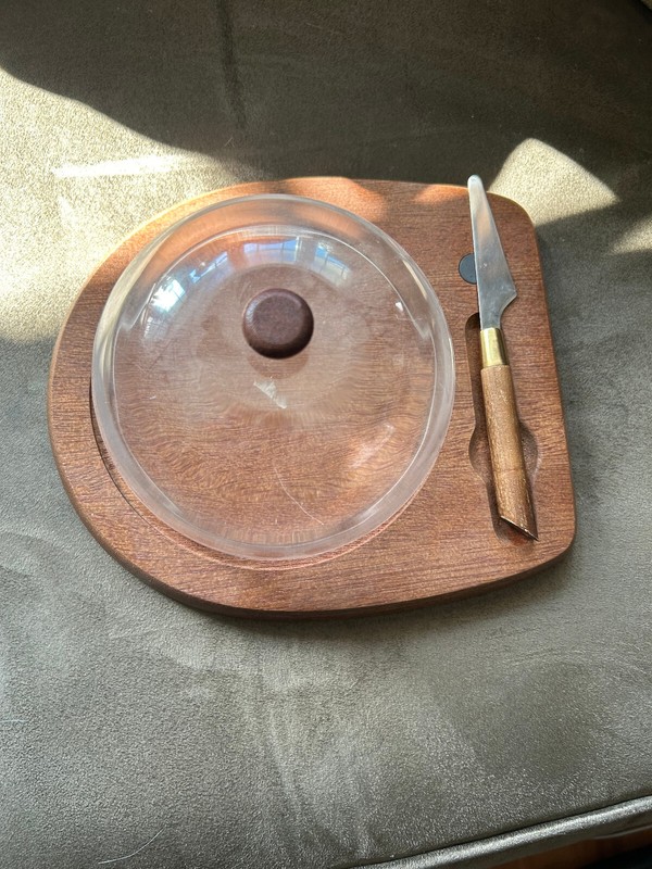 Cheese Board with Dome and Knife