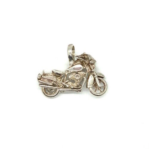 Sterling Silver Bagger Motorcycle Pendant 
