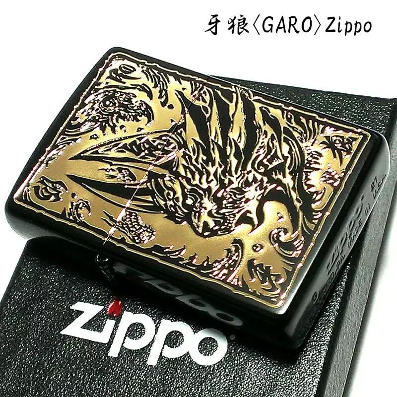 Zippo Oil Lighter Garo Gold Black Art Print Brass Special Effects Drama Japan