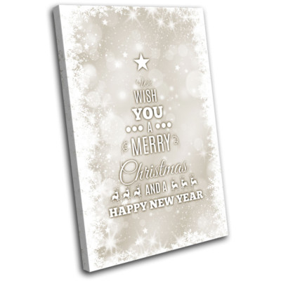 Christmas Decoration Wall Canvas ART Print XMAS Picture Gift Bokeh 18 Cream Chri
