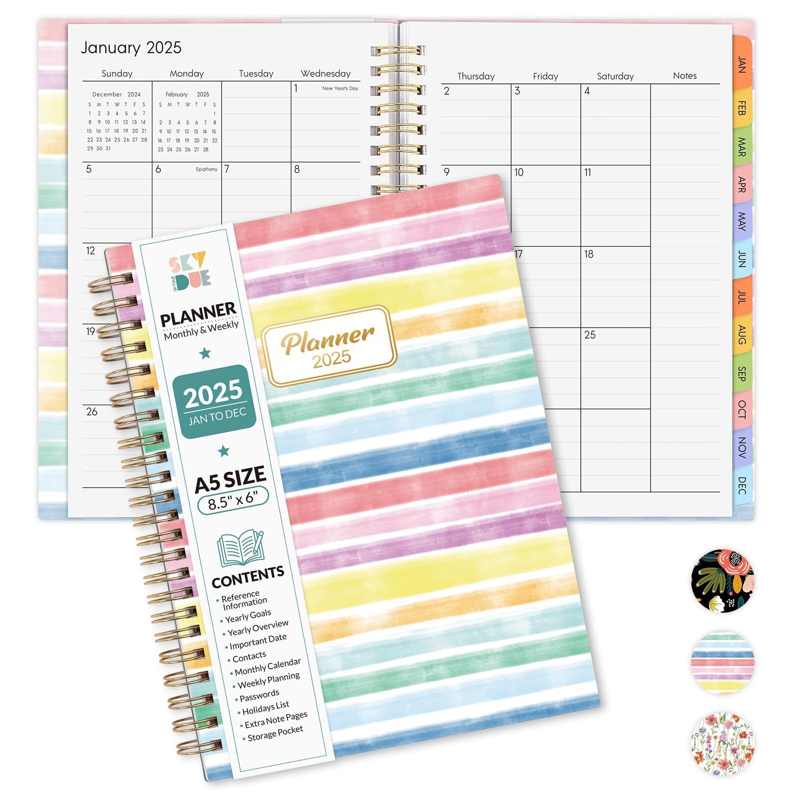 2025 Planner - A5 Weekly Monthly Planner January 2025 - December 2025 6