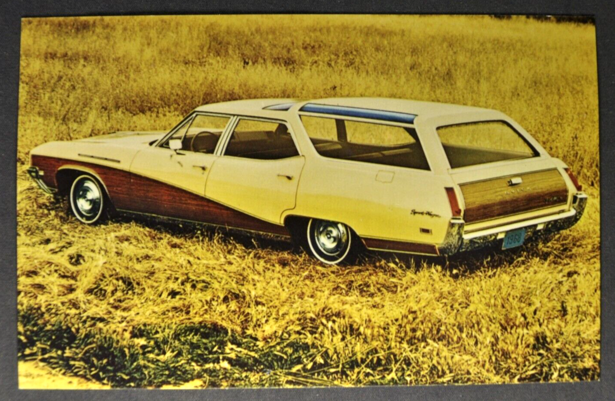 1968 Buick Sportwagon Station Wagon Postcard Excellent Original 68