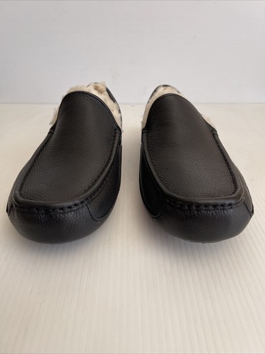 NEW UGG Men’s Ascot Leather Slip On Slippers - 5379B - Black - 13 US (D31) - Picture 8 of 17