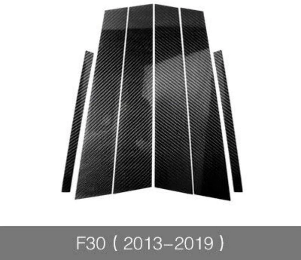 Pegatina de cubierta de poste de fibra de carbono 5D para ventana de coche pilar B para BMW Serie 3 F30 Foto 2 de 4