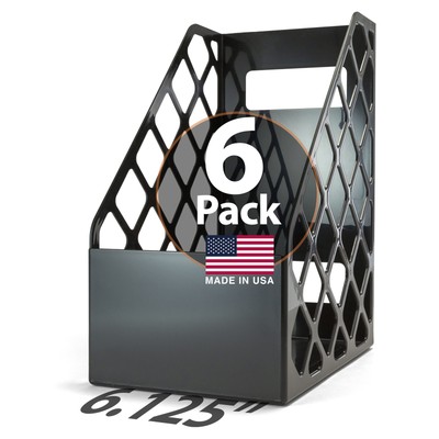 Officemate Recycled Large Magazine File, Black, 6 Each (26083)