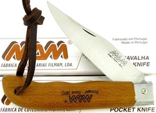 MAM Sportive Knife Clip Point Blade 7.1/3.9/3.2 Beech Wood Handle Lanyard 2047