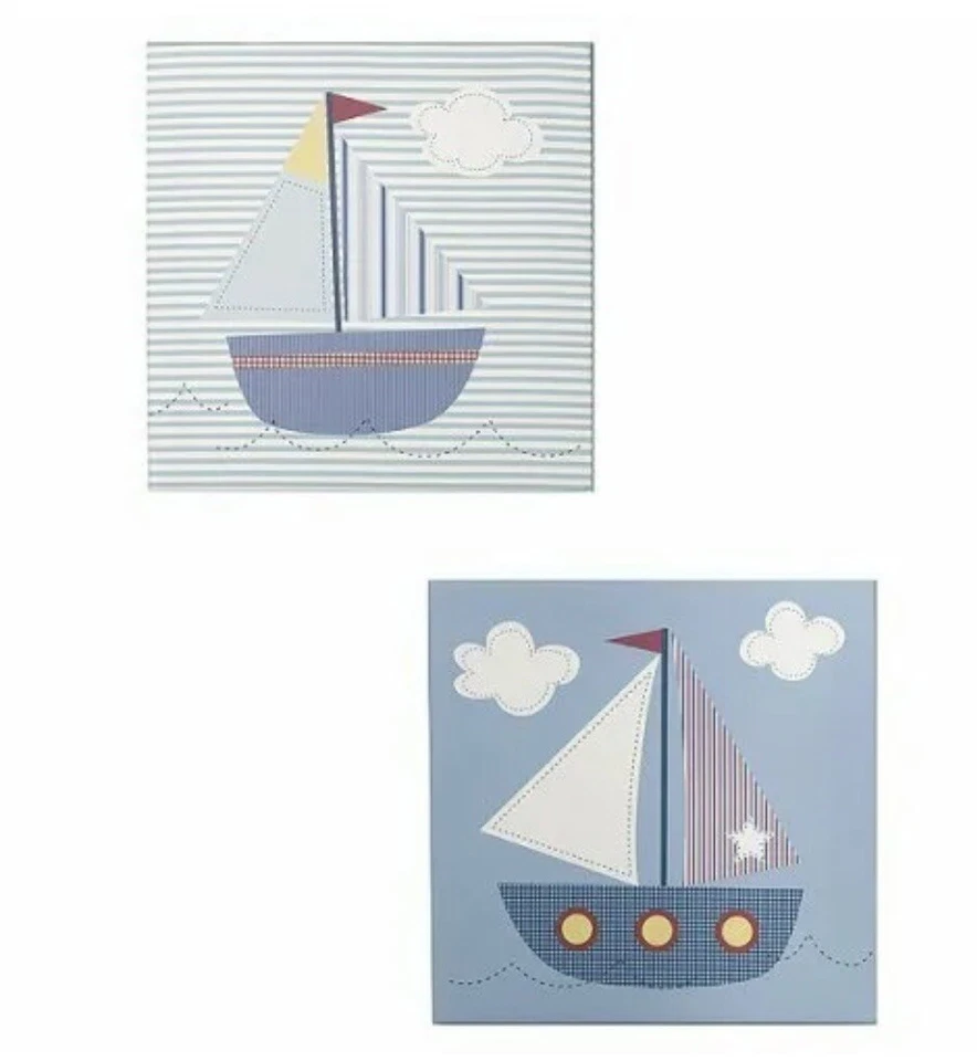 Tiddliwinks velero lienzo arte de pared conjunto de 2 nuevo Foto 2 de 4