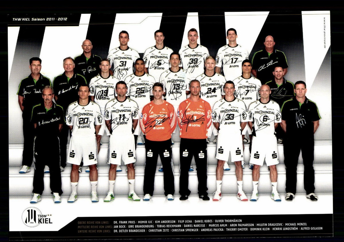 Carte D'Équipe THW Kiel 2013-14 – Impression Signée – Handball
