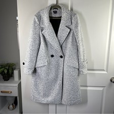 City Chic Size M/18 Gray Emma Long Coat Jacket Contemporary Elegant Classy Work