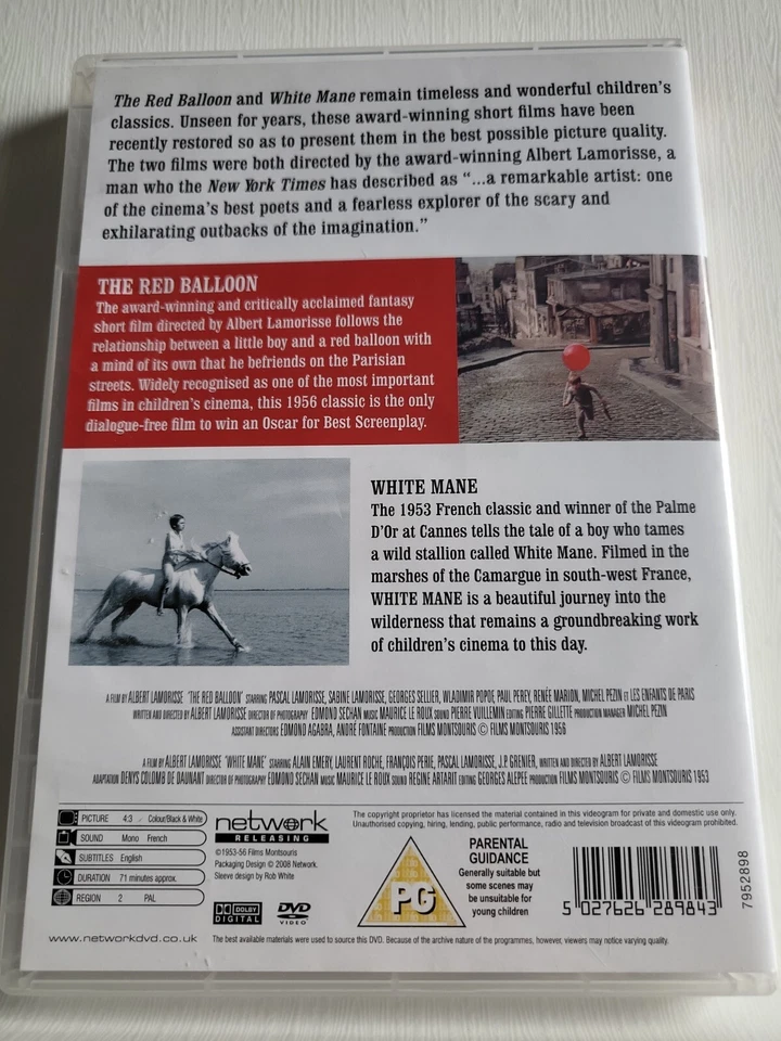 The Red Balloon/White Mane (DVD, 2008) - Image 2 of 2