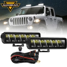 AUXBEAM Pair 6Inch 480W Driving Strip Light Bar LED Work Lights Offroad ATV UTV