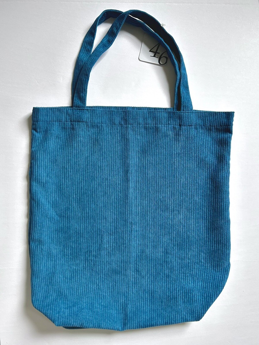 NEW! Space 46 CORDUROY TOTE BAG in “Teal” — Soft Lightweight