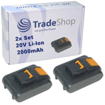 2x Premium AKKU 20V 2000mAh LiIon für Rockwell RK2852K2 RK2853K2 RK2855K2 RK2856