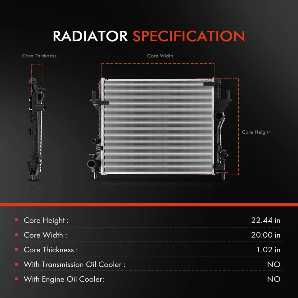Radiador sin enfriador de aceite para Jaguar F-Type 2014-2021 XKR 10-15 XKR-S 12-15 Foto 2 de 4