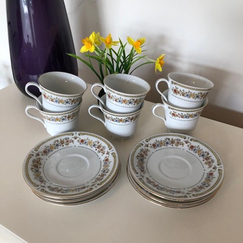 Set of 6 Vintage Cups Saucers Liling Fine China by Yung Shen Used Good Con - Picture 3 of 12