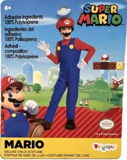 Disguise SuperMario Deluxe Costume Jumpsuit,Hat, Gloves Child Large 10-12
