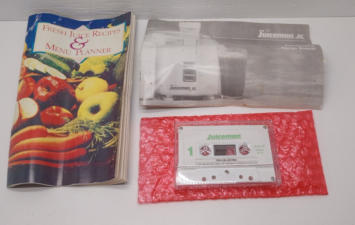 The Juiceman Jr Replacement Instruction & Recipe Cassette Manual Model JM-1