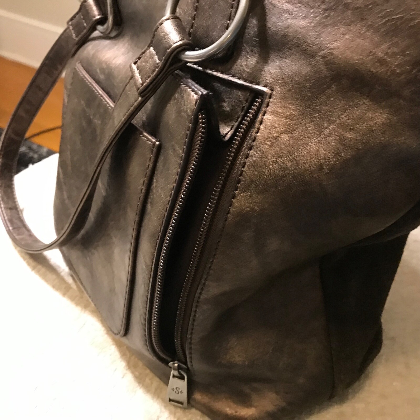 SHYANNE BROWN TOOLED LEATHER SUEDE PURSE DISTRESSEDM… Gem