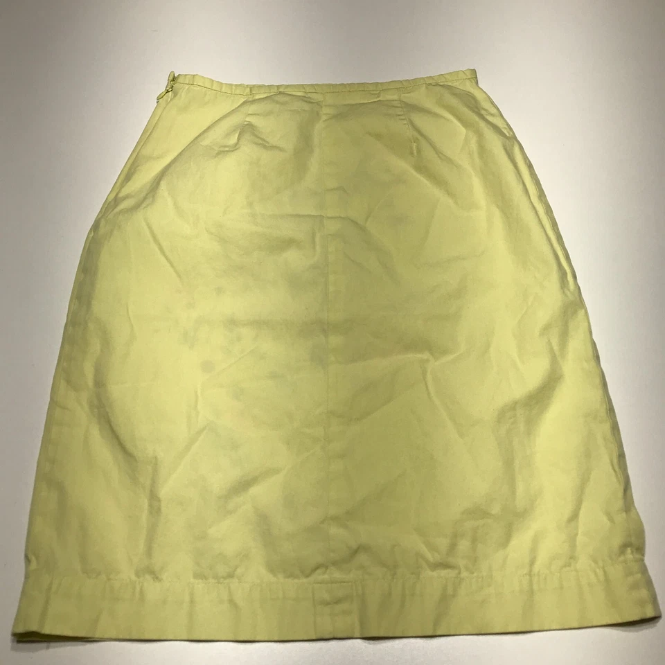 Antigua Falda Azul Marino Juniors Talla 1 Amarillo Estampado Floral Cremallera Lateral Hasta la Rodilla Foto 3 de 4