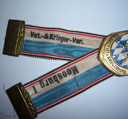 GERMAN - Bavarian, Vets. KriegerVerband Badge. Deschler & Sohn. Ges. Gesch. - Foto 3 di 5
