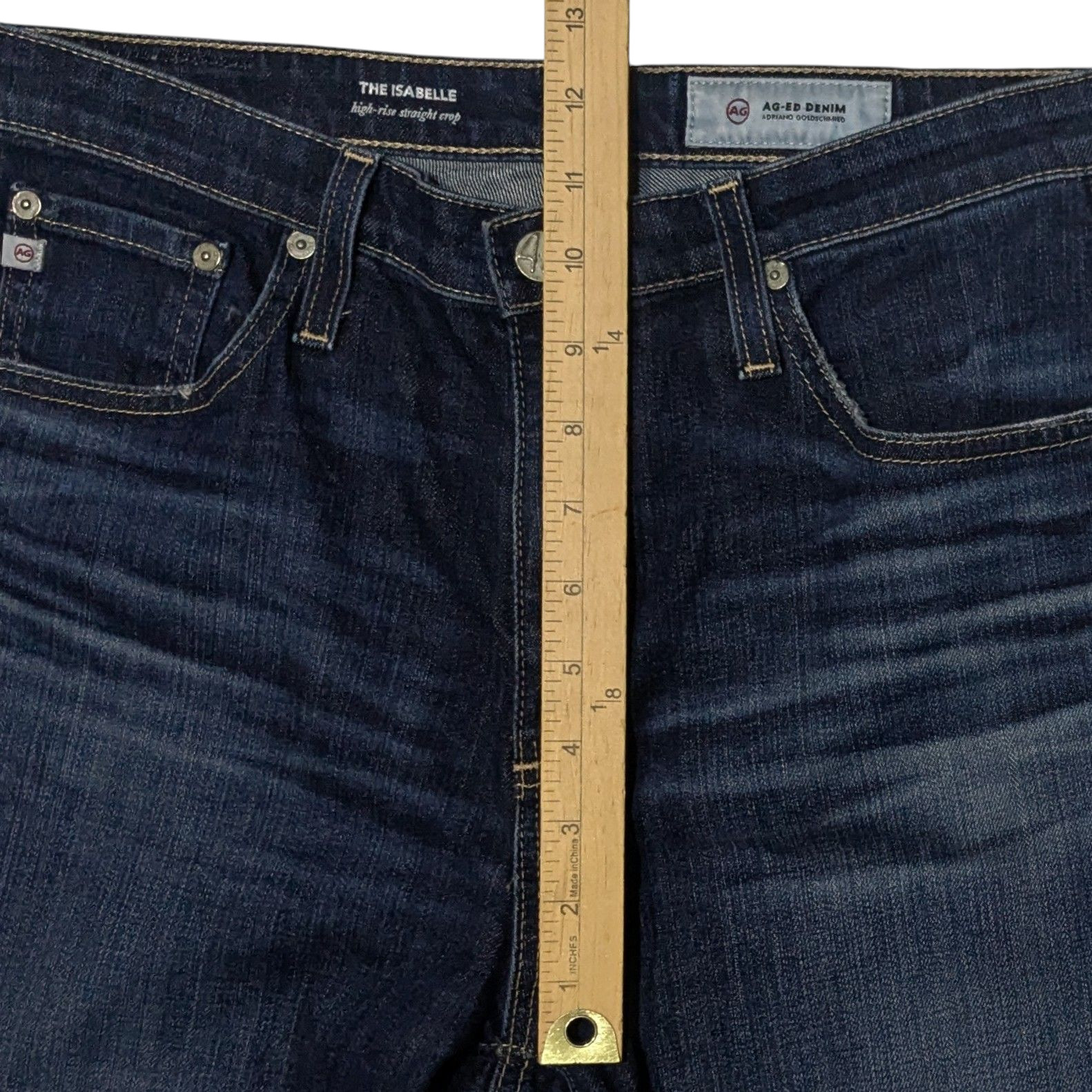 AG Adriano Goldschmied Jeans The Isabelle 29 High Rise Straight Leg Crop Denim