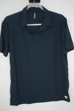 Vuori Strato Tech Polo Shirt Mens Medium Blue Heather Jersey Stretch Performance