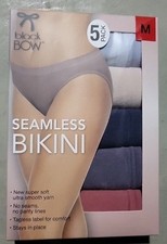 Black Bow Seamless Bikini 5 Pack Underwear Panties Multi Color Size M 6