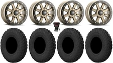 ITP Inertia Bdlk 15" Wheels Br +40mm 30" Gripper R/T Tires Kawasaki Teryx Mule