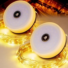 2x Portable Camping Lights 4 In 1 String Usb Rechargeable Waterproof Tent Lamps