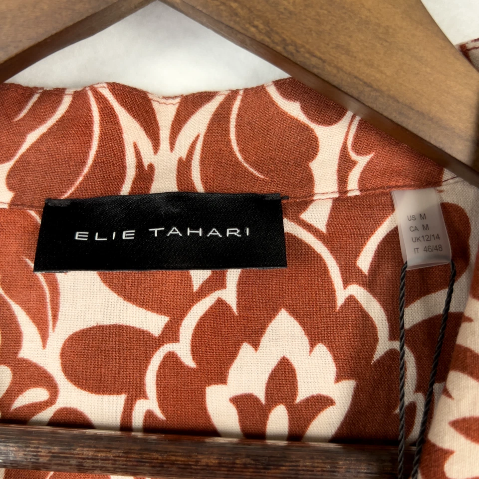 Elie Tahari Button Up Tribal Hawaiian Men's Short Sleeve Size Medium NWT $78 - Image 4 of 4