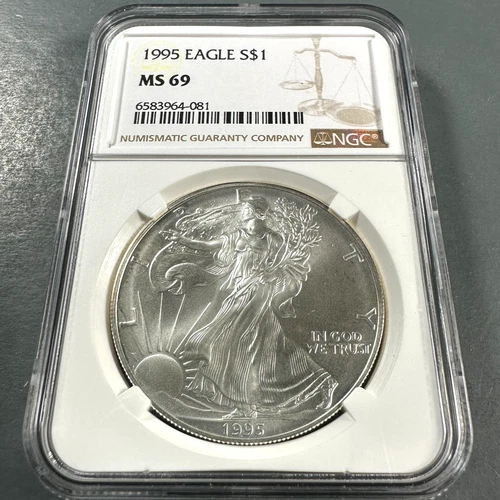 1995 Silver Eagle NGC MS69 (89034)