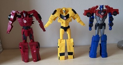 Transformers RID Titan Changers Bundle x 3 Optimus Prime Bumblebee Sideswipe