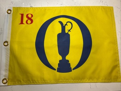 BRITISH OPEN THE OPEN GOLF PIN FLAG WITH GROMMETS FREE SHIP TIGER AUTOGRAPHS