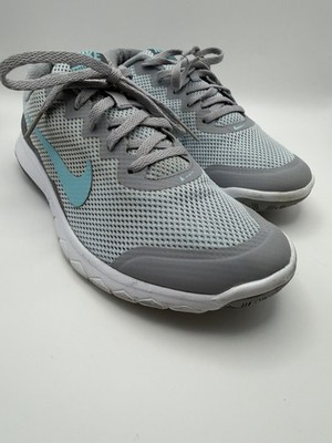 Nike Flex Experience RN 4 Womens Size 8.5 Gray Aqua Running Shoes 