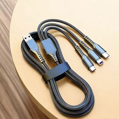 3 in 1 Micro USB 120W Data Line Type C Fast Charging Cable Charger USB Cable