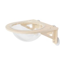 Wall-mounted Cat Clear Space Capsule With Suction Cup, Wooden Cat House 16.53lbs