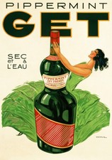 14897.Póster de decoración de pared.Arte interior vintage.Menta obtener anuncio de bar de licor francés