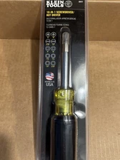 NEW Klein Tools Multi Bit Screwdriver Nut Driver 10 In 1 Phillips Slotted 32477