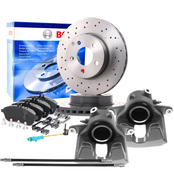 Bosch Bremsscheiben 295Mm BeläGe Wako Bremssattel Satz Vorne FüR W204 Sportpaket-image