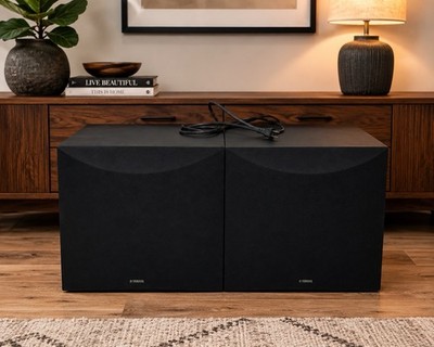 Yamaha Powered  Pair Black Bookshelf Speakers Subwoofer Tested NS-SW100