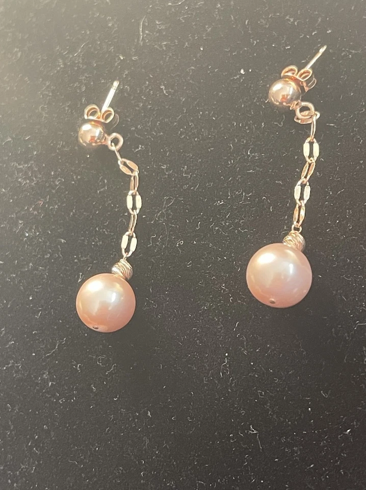 Genusis Pink Cultured Freshwater Pearl 18k RoseGold Over Sterling Silver Earring - Image 4 of 4