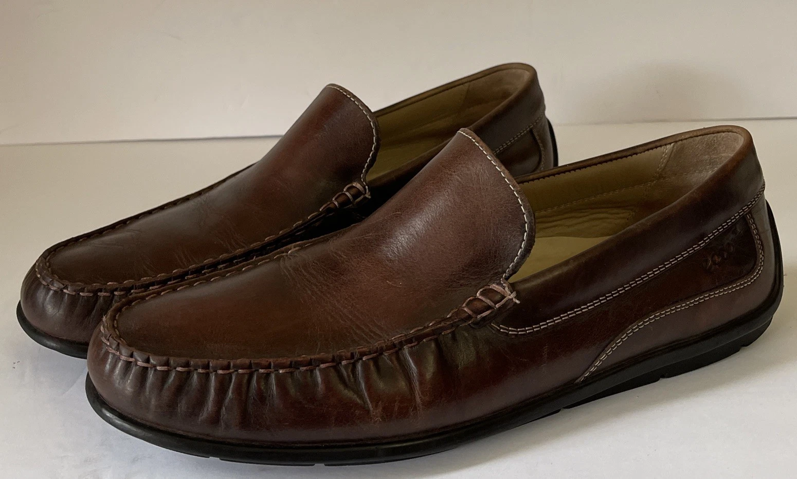 Mocassini ECCO 590 in pelle mocassini da guida mocassini da uomo taglia EUR 46 US 12 marrone