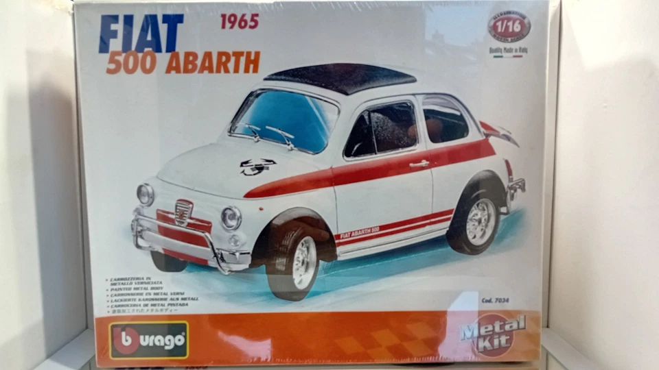Bburago Burago 1:16 Metal Kit Fiat 500 Abarth 1965 Sealed Box Rare - Photo 2/4