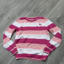 Abercrombie Kids  pink stripe knit Jumper 9/10 Years worn once