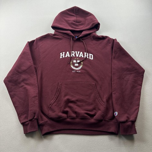 Harvard University Hoodie Sweatshirt Mens Small Maroon Champion College Crimson