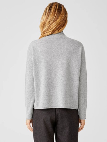 Neu mit Etikett Eileen Fisher Moon hellgrau italienisches Kaschmir Rollkragen Oberteil Pullover $ 378 1X - Bild 6 von 6