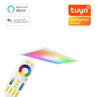 RGB+CCT LED Panel 60x30cm inkl. MiBoxer Smarthomesteuerung 24W 24V Rahmen weiß