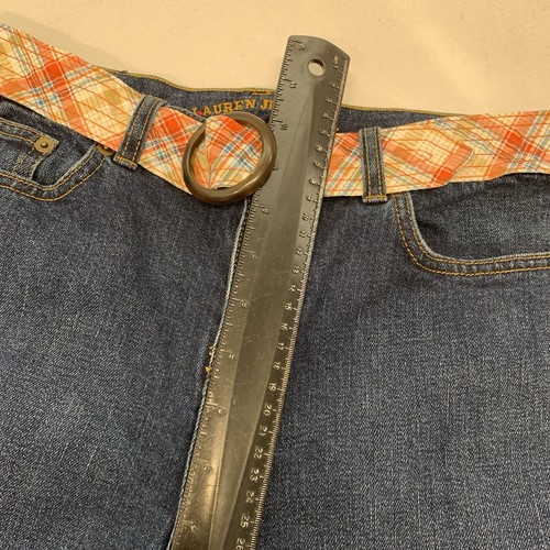 Lauren Ralph Lauren Denim Shorts Woman 6P Bermuda Pockets Belted Casual 11" - Picture 8 of 9