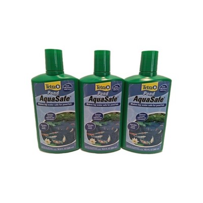 TetraPond AquaSafe 16.9 Ounces, Makes Tap Water Safe For Pond Fish Lot Of 3 New