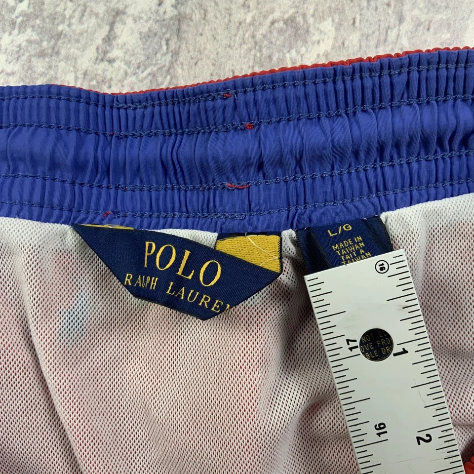 Polo Ralph Lauren Shorts Mens Large Red Pony All Over Swimming Trunks - Image 3 of 4